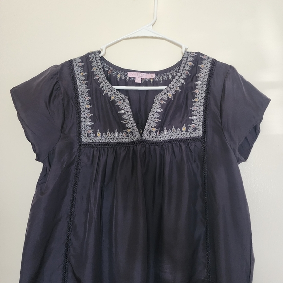 Calypso Silk Embossed Mini Dress Size Small - Picture 2 of 10